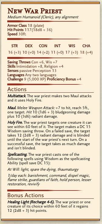 war priest 5e stat block.